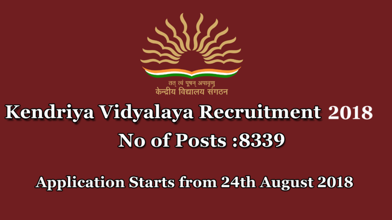 Kendriya Vidyalaya Recruitment 2018