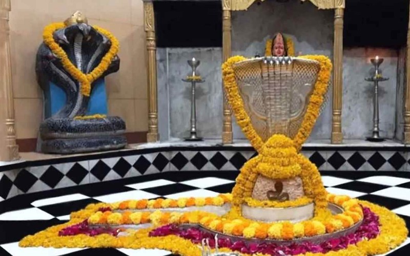 Sacred Nageshwar Jyotirlinga inside Nageshwar Temple near Dwarka, Gujarat, revered as the protective form of Lord Shiva