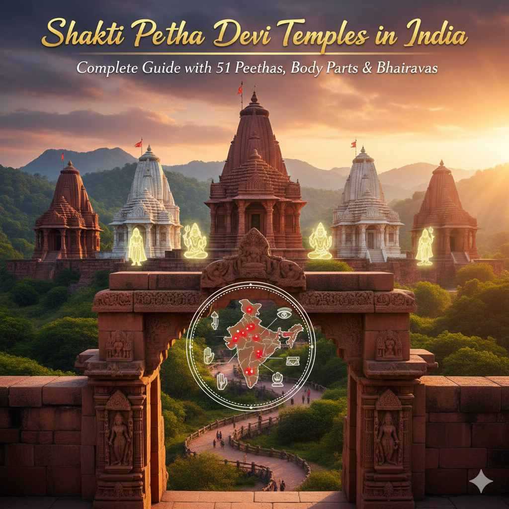 Shakti Peetha Devi Temples in India: Complete Guide with 51 Peethas, Body Parts & Bhairavas