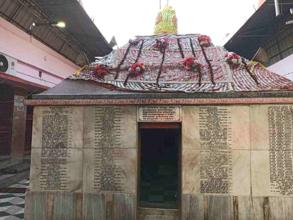 Mangla Gauri Temple structure in Gaya Bihar with marble walls and sacred inscriptions