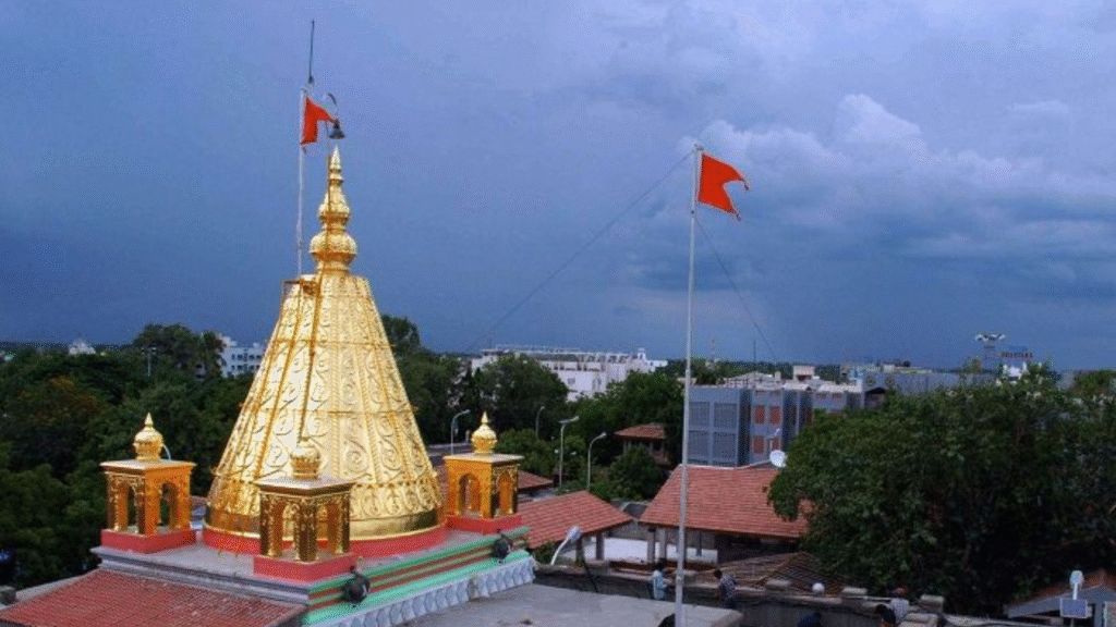 Shirdi Sai Baba Temple golden temple tower in Shirdi Maharashtra India
