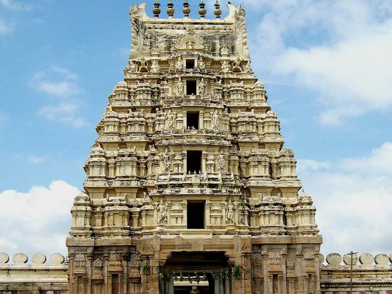Ranganatha Swamy Temple Nellore gopuram close view with detailed carvings