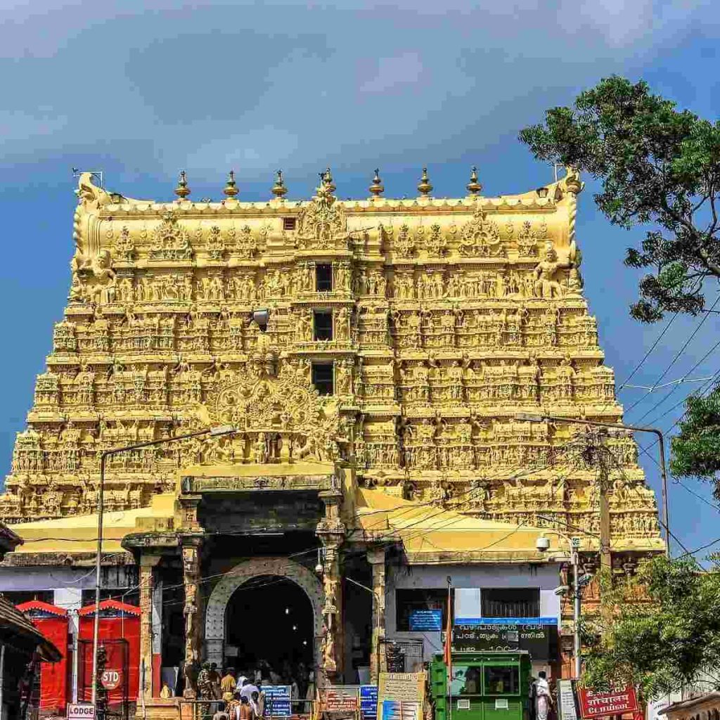Padmanabhaswamy Temple gopuram entrance tower in Thiruvananthapuram Kerala