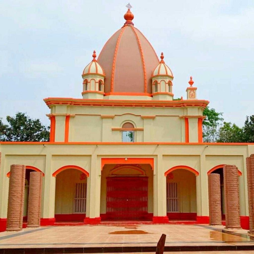 Front view of Jessoreswari Shakti Peeth temple architecture in Satkhira Bangladesh