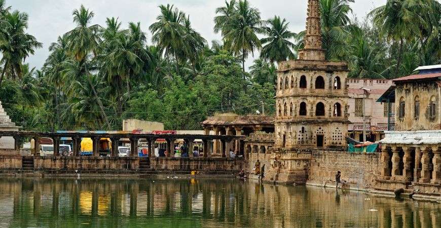 Banashankari Temple near Badami with sacred water tank and historic architecture