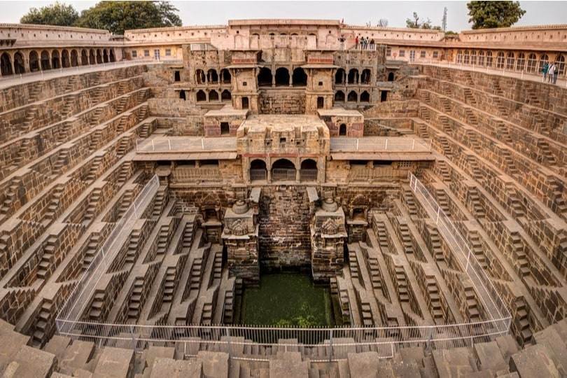 Chand Baori Stepwell near Mehandipur Balaji Temple in Dausa, Rajasthan